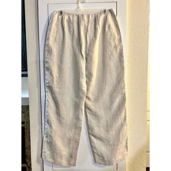 Talbots Collection Linen Floral Embroidered Pants Size 8 - Picture 2 of 6